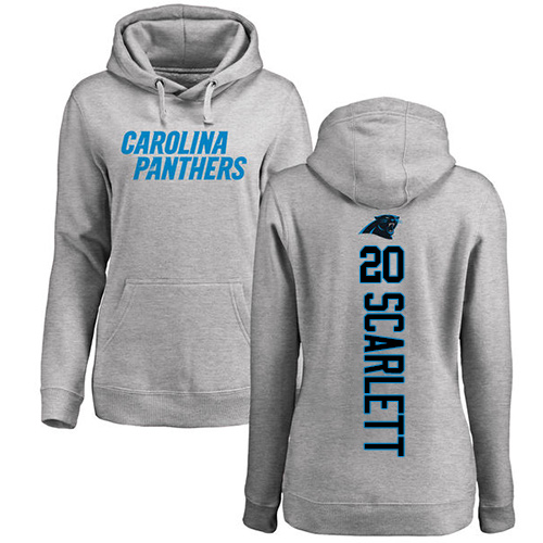 Carolina Panthers Ash Women Jordan Scarlett Backer NFL Football #20 Pullover Hoodie Sweatshirts->women nfl jersey->Women Jersey